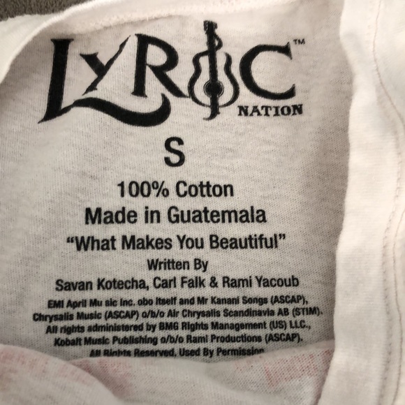 1Direction Lyric Short Sleeve Tee - Picture 3 of 4